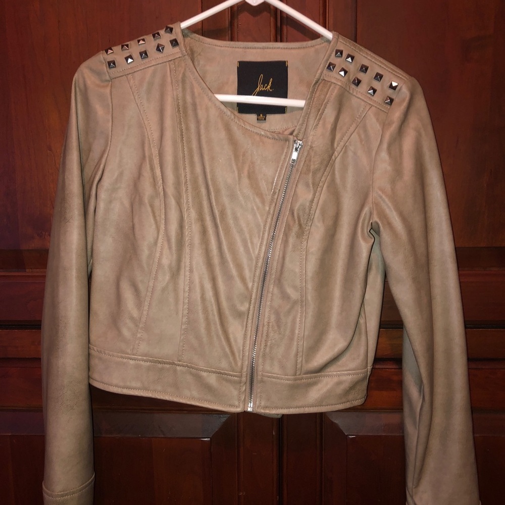 Brown studded leather jacket